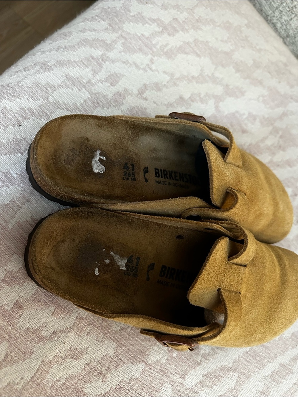 Birkenstock Boston Suede Clog Mules in Tan - Warm Yellow - Picture 5 of 5